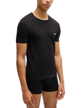 BOSS Embroidered Logo Cotton Underwear T-Shirt, Pack of 3, Black