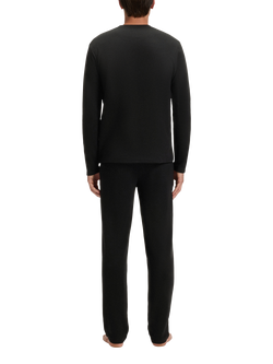 HUGO BOSS BOSS Crew Neck Long Sleeve Cotton Blend Pyjama Top - view 2, Black