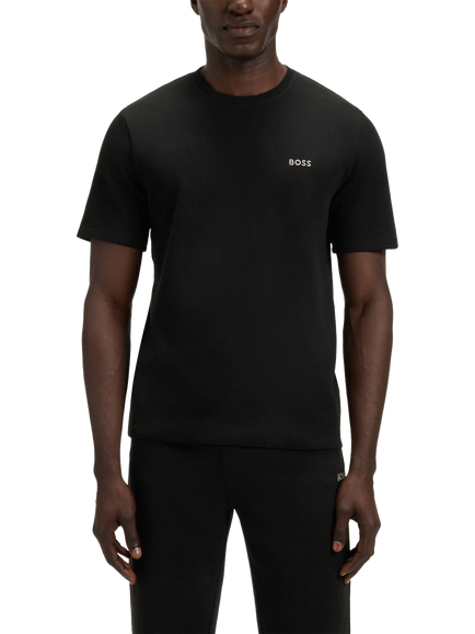 HUGO BOSS BOSS Crew Neck Cotton Blend Pyjama Top, Black