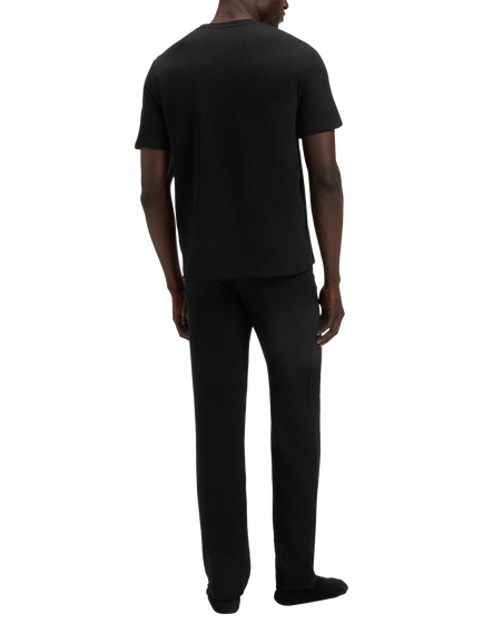HUGO BOSS BOSS Crew Neck Cotton Blend Pyjama Top - view 2, Black