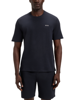 HUGO BOSS BOSS Crew Neck Cotton Blend Pyjama Top, Dark Blue