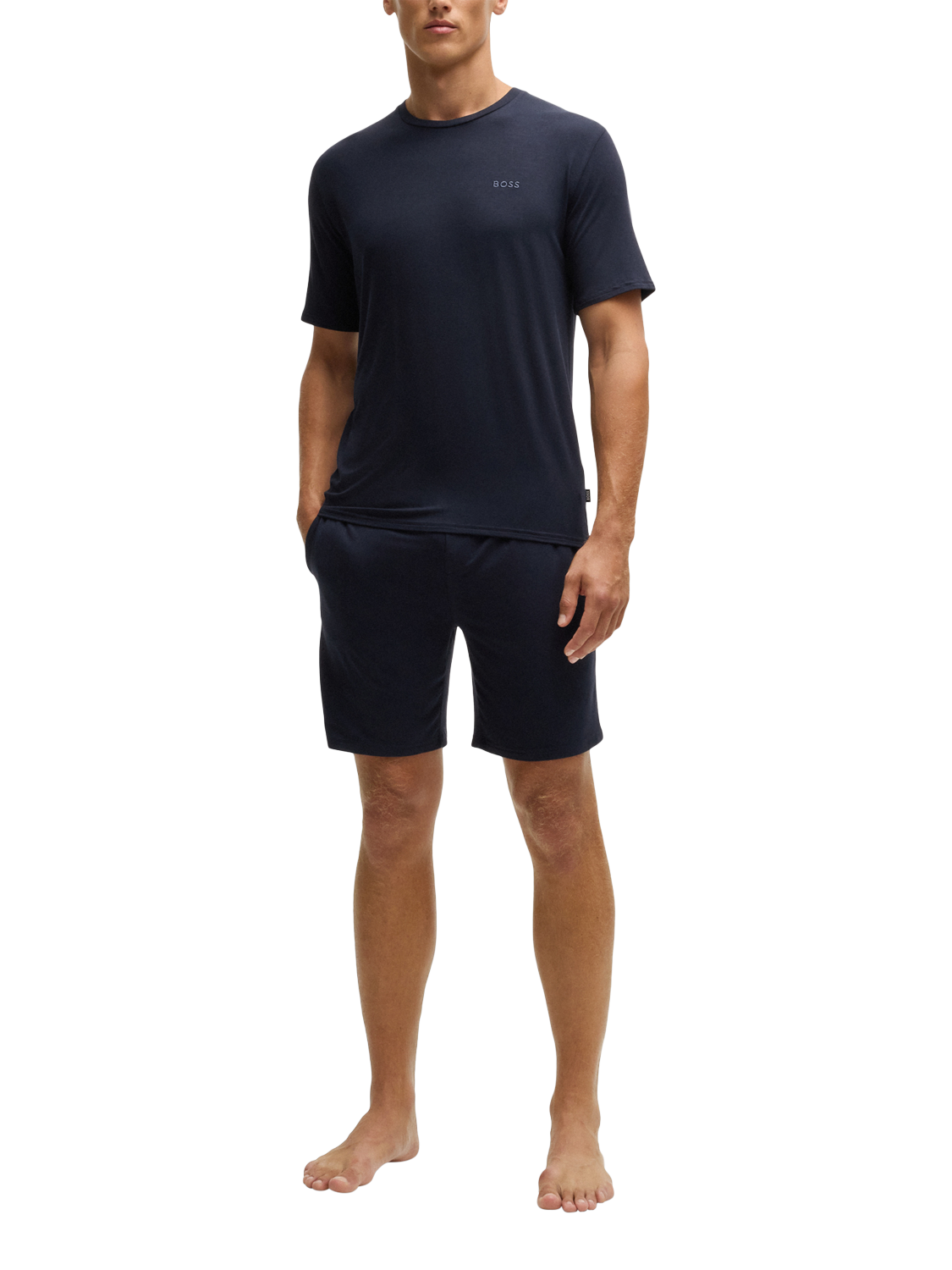 Product image 3 of 5, which shows HUGO BOSS BOSS Bamboo Short Pyjama Set, Dark Blue, M