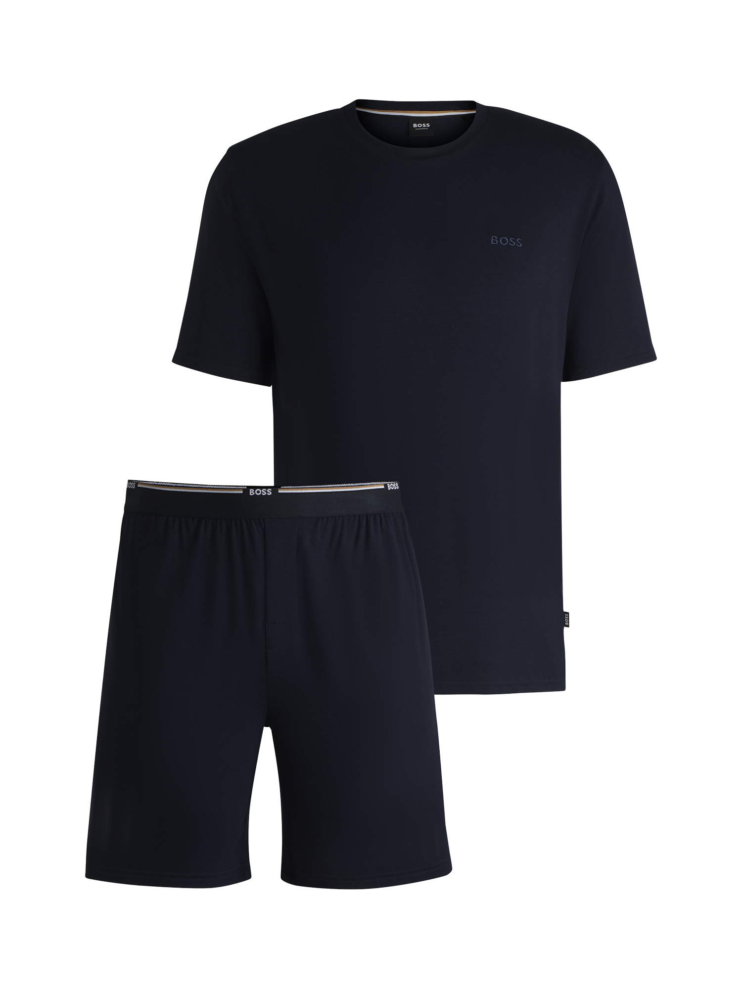 Product image 4 of 5, which shows HUGO BOSS BOSS Bamboo Short Pyjama Set, Dark Blue, M