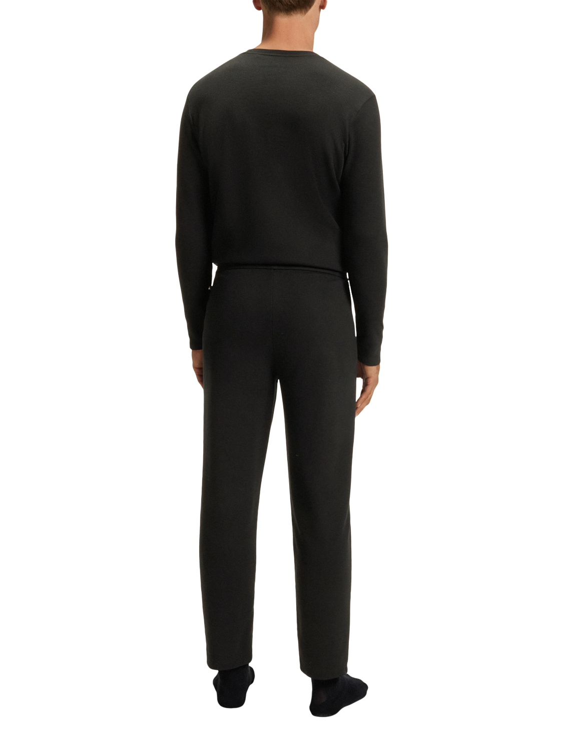 Product image 2 of 5, which shows HUGO BOSS BOSS Drawstring Cotton Blend Pyjama Bottoms, Black, L