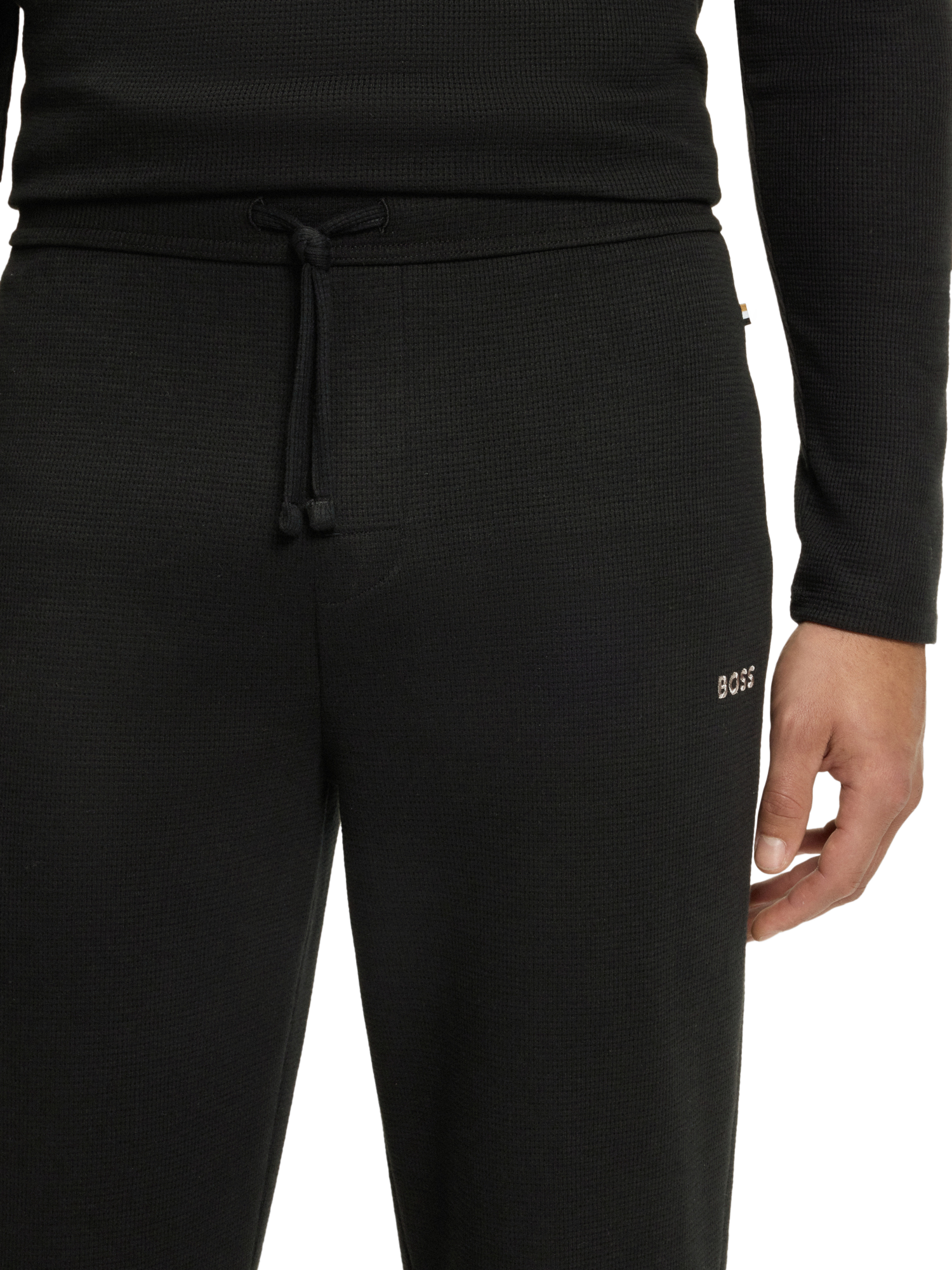 Product image 5 of 5, which shows HUGO BOSS BOSS Drawstring Cotton Blend Pyjama Bottoms, Black, L