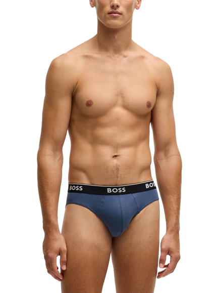 BOSS Logo Briefs, Pack of 3, Blue/Multi, Blue/Multi
