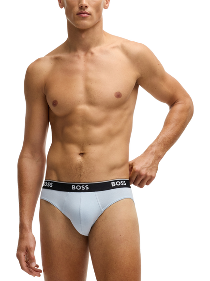 BOSS Logo Briefs, Pack of 3, Blue/Multi - view 2, Blue/Multi
