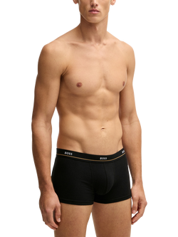 BOSS Stretch Cotton Logo Waistband Trunks, Pack of 5, Multi, Multi