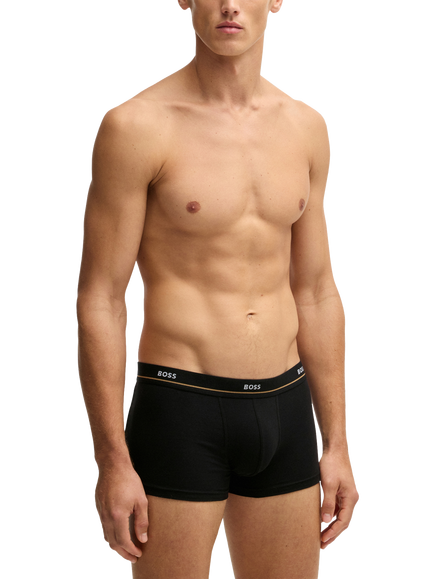 BOSS Stretch Cotton Logo Waistband Trunks, Pack of 5, Multi, Multi