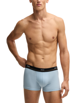 BOSS Stretch Cotton Logo Waistband Trunks, Pack of 5, Multi - view 2, Multi