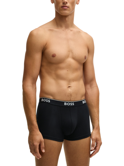 BOSS Stretch Cotton Logo Waistband Trunks, Pack of 3, Multi, Multi