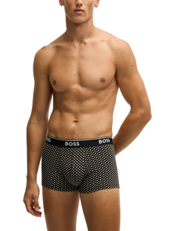 BOSS Stretch Cotton Logo Waistband Trunks, Pack of 3, Multi - view 2, Multi