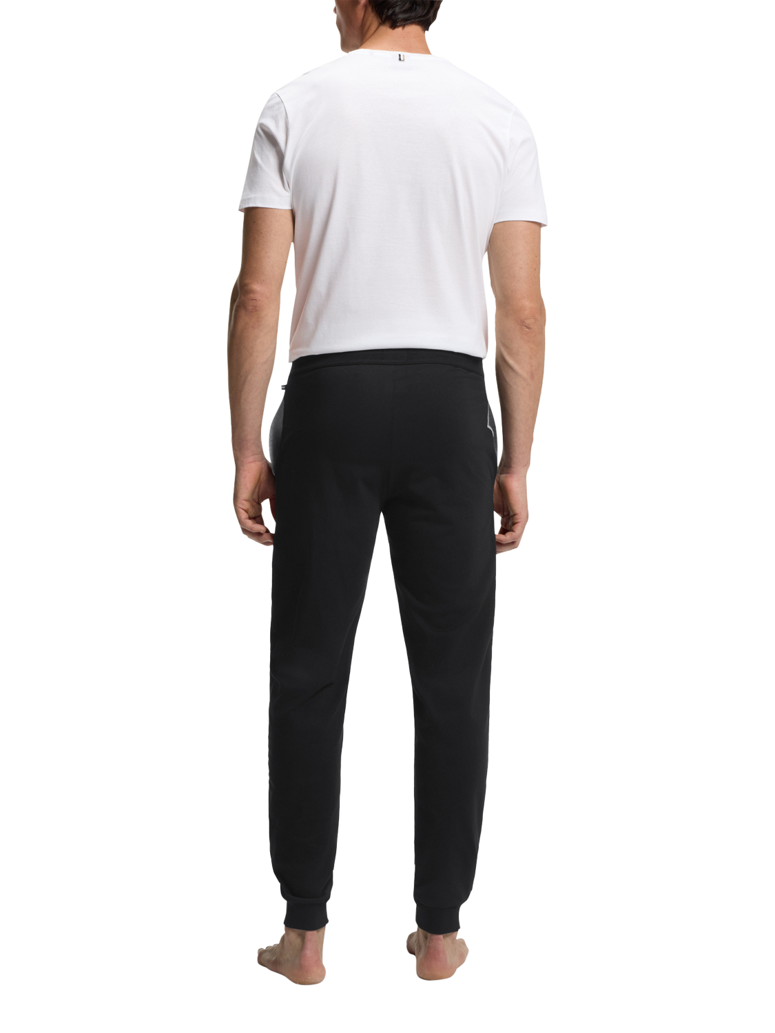 Product image 2 of 5, which shows HUGO BOSS BOSS Drawstring Cotton Blend Pyjama Bottoms, Black, M