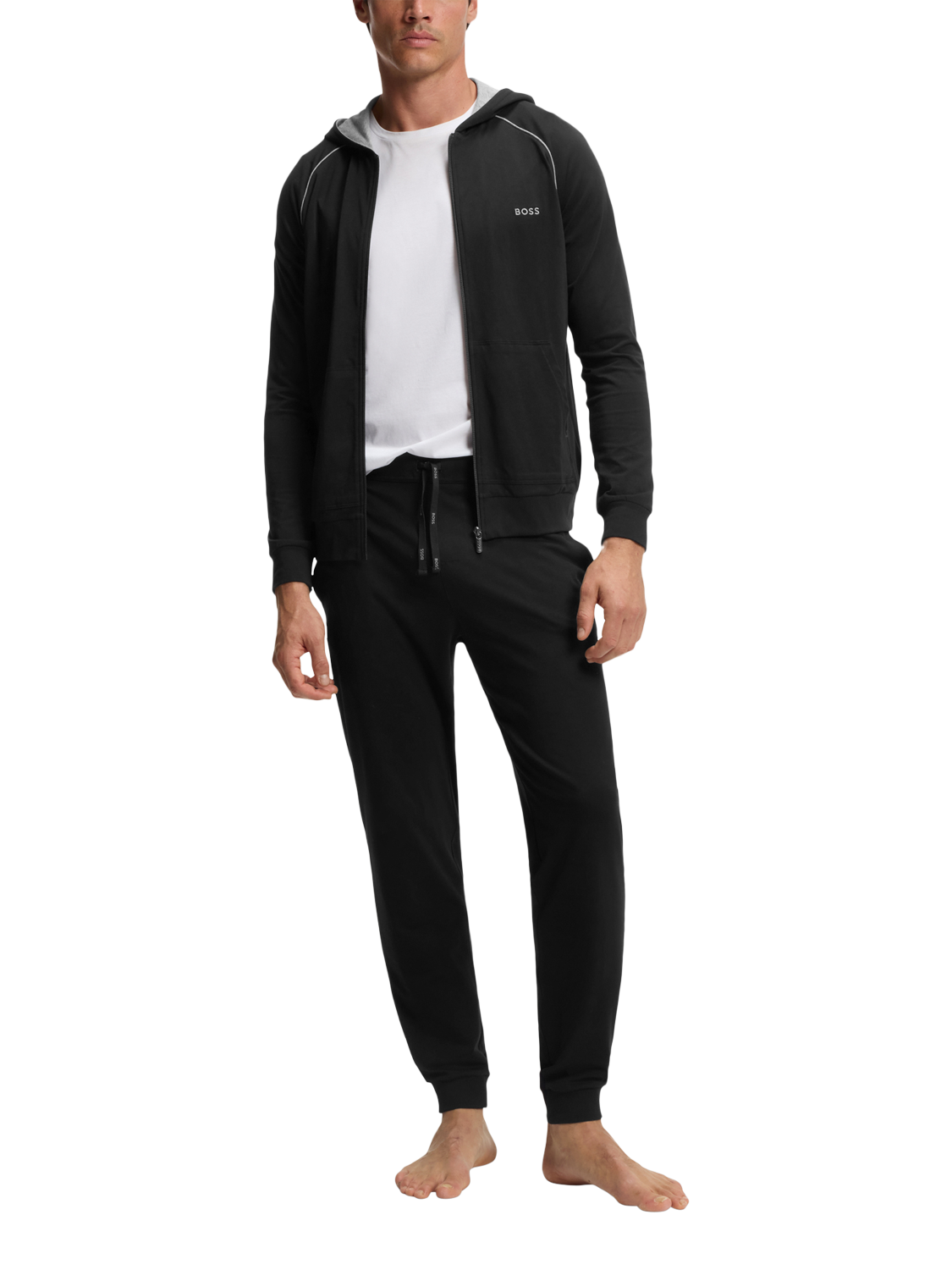 Product image 3 of 5, which shows HUGO BOSS BOSS Drawstring Cotton Blend Pyjama Bottoms, Black, M