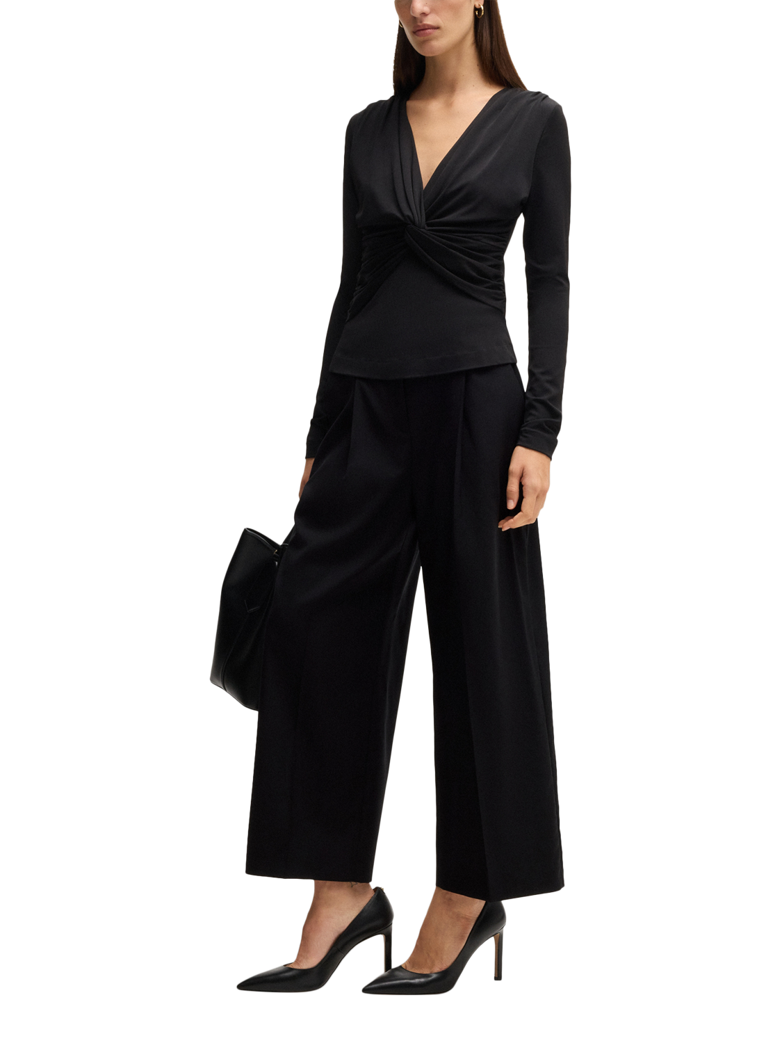 Product image 3 of 6, which shows BOSS Tamania Pure Wool Trousers, Black, 16