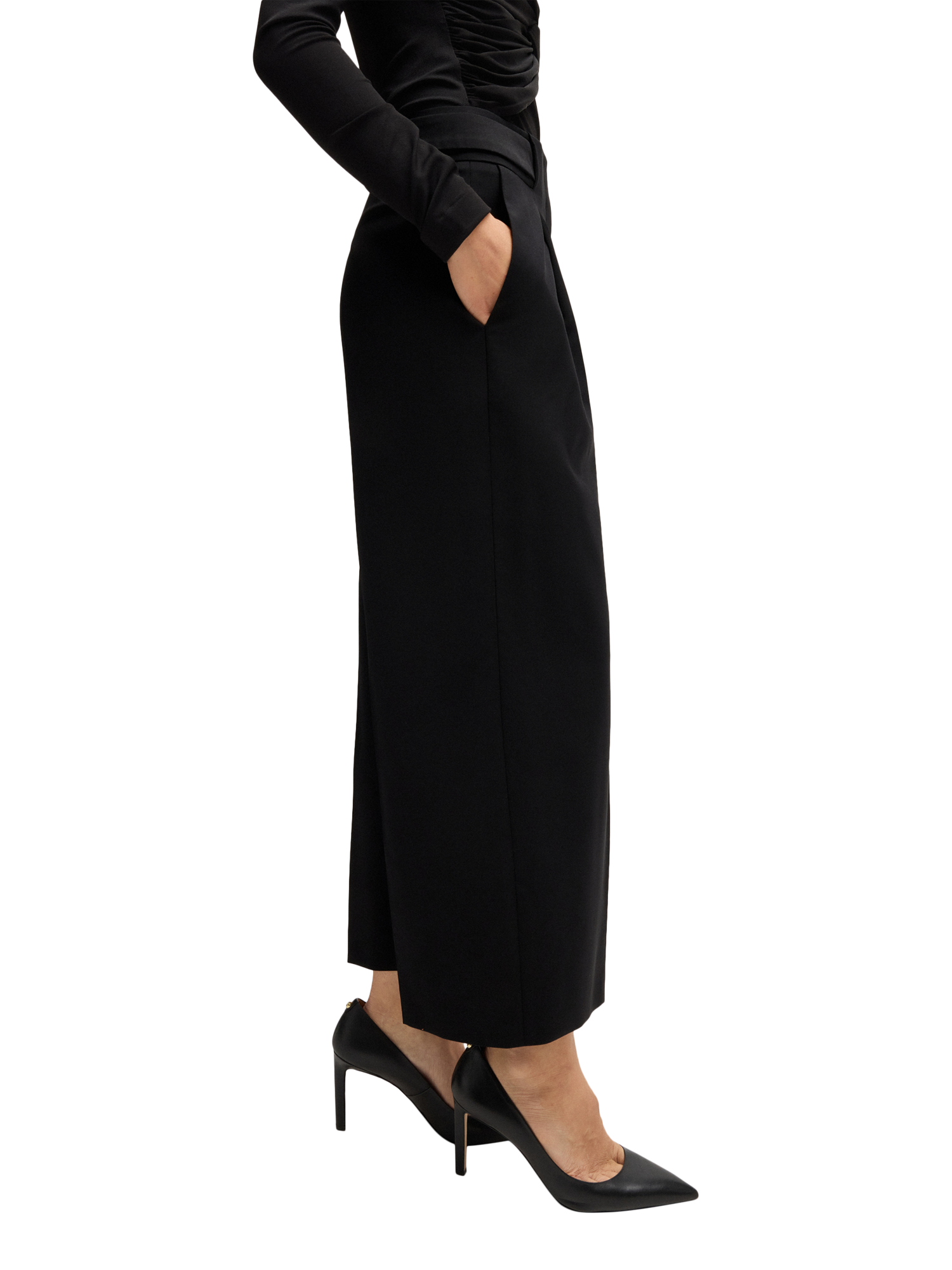 Product image 5 of 6, which shows BOSS Tamania Pure Wool Trousers, Black, 16