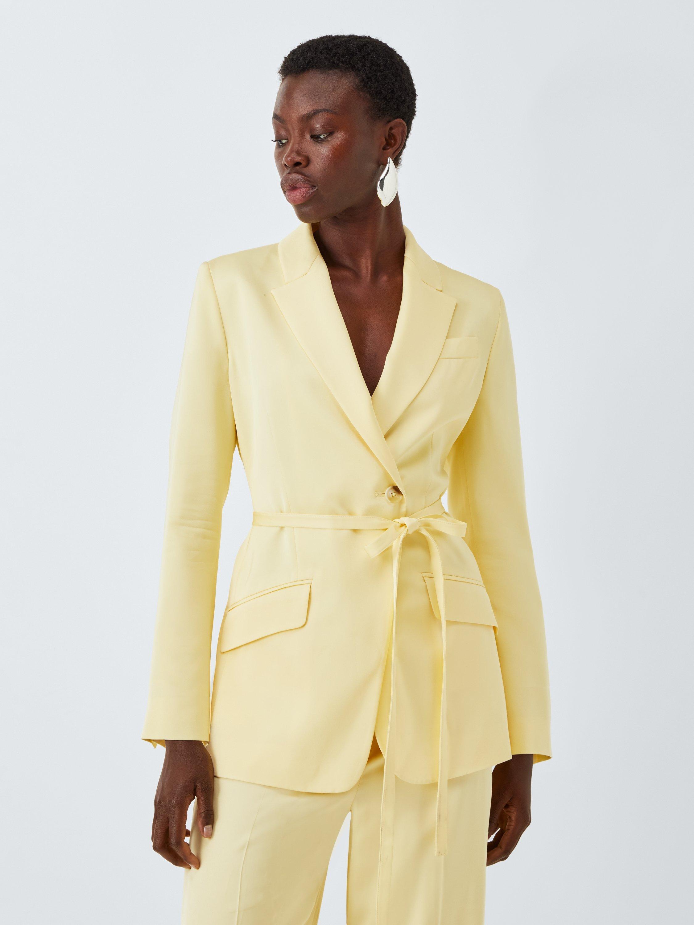 Product image 1 of 7, which shows John Lewis Editions Tie Waist Tailored Jacket, Buttermilk, 6