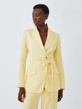 John Lewis Editions Tie Waist Tailored Jacket, Buttermilk