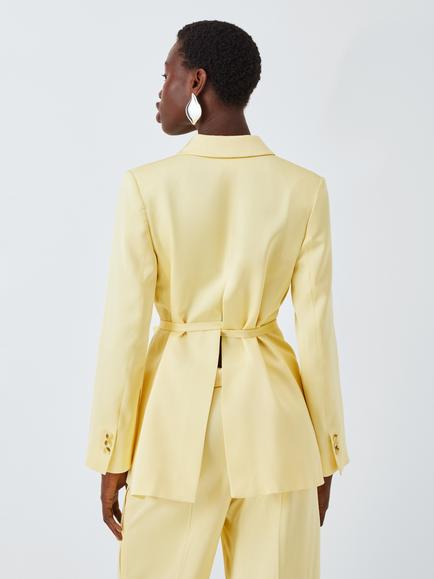 John Lewis Editions Tie Waist Tailored Jacket, Buttermilk - view 2, Buttermilk