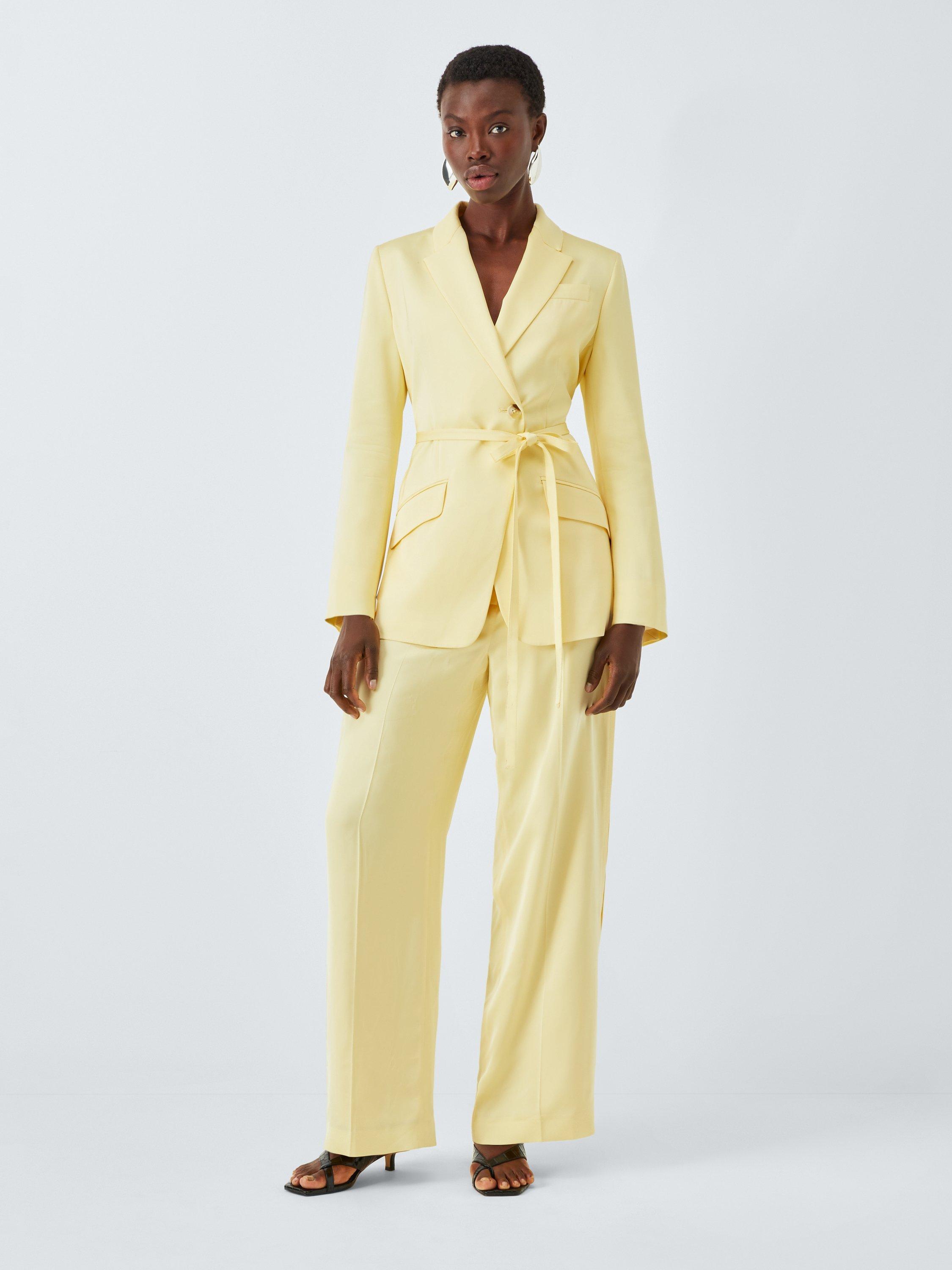 Product image 3 of 7, which shows John Lewis Editions Tie Waist Tailored Jacket, Buttermilk, 6