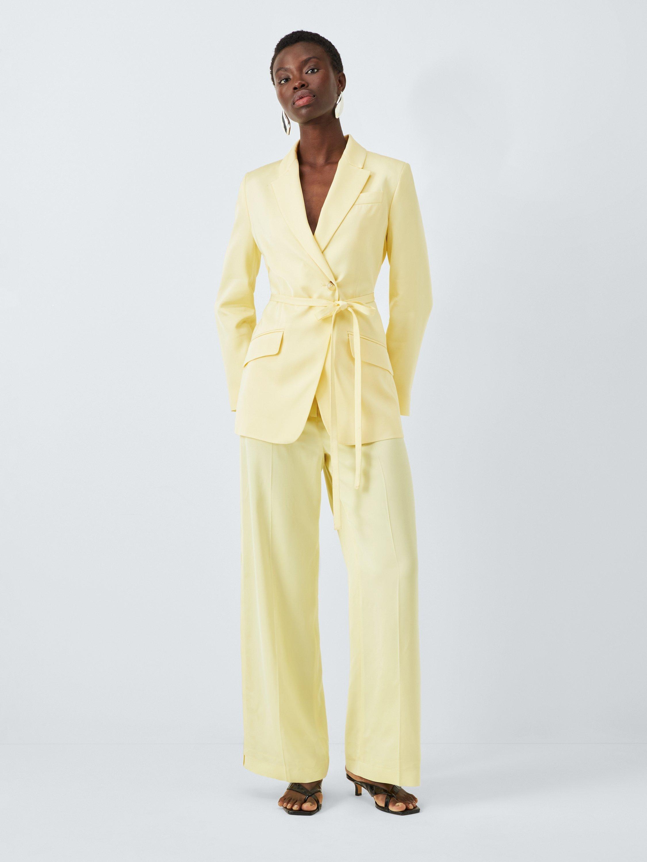 Product image 3 of 7, which shows John Lewis Editions Side Pleat Tailored Trousers, Buttermilk, 8