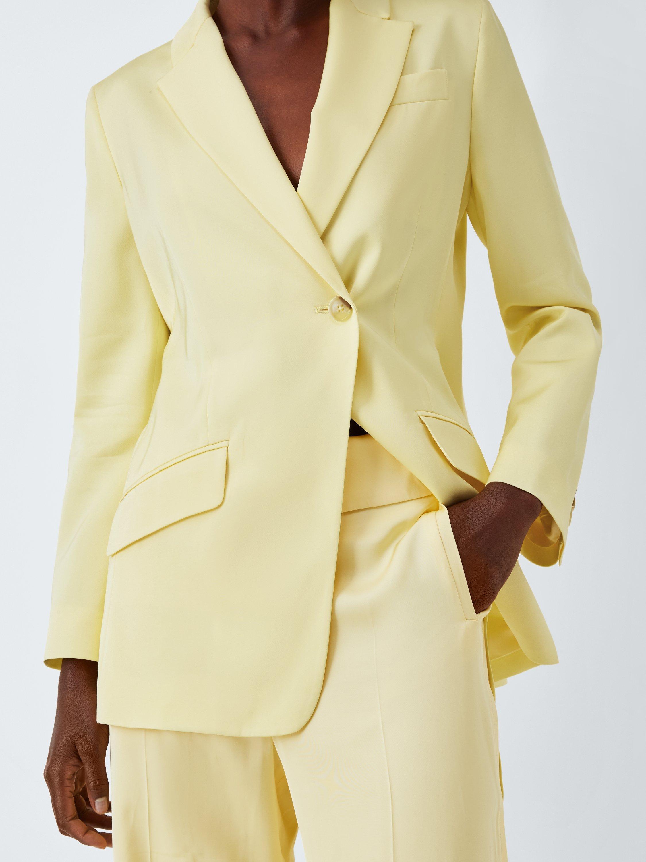 Product image 6 of 7, which shows John Lewis Editions Side Pleat Tailored Trousers, Buttermilk, 8