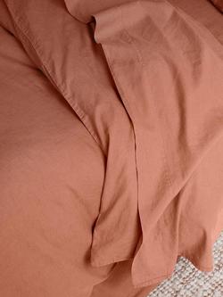 Piglet in Bed Linen Blend Flat Sheet, Warm Clay