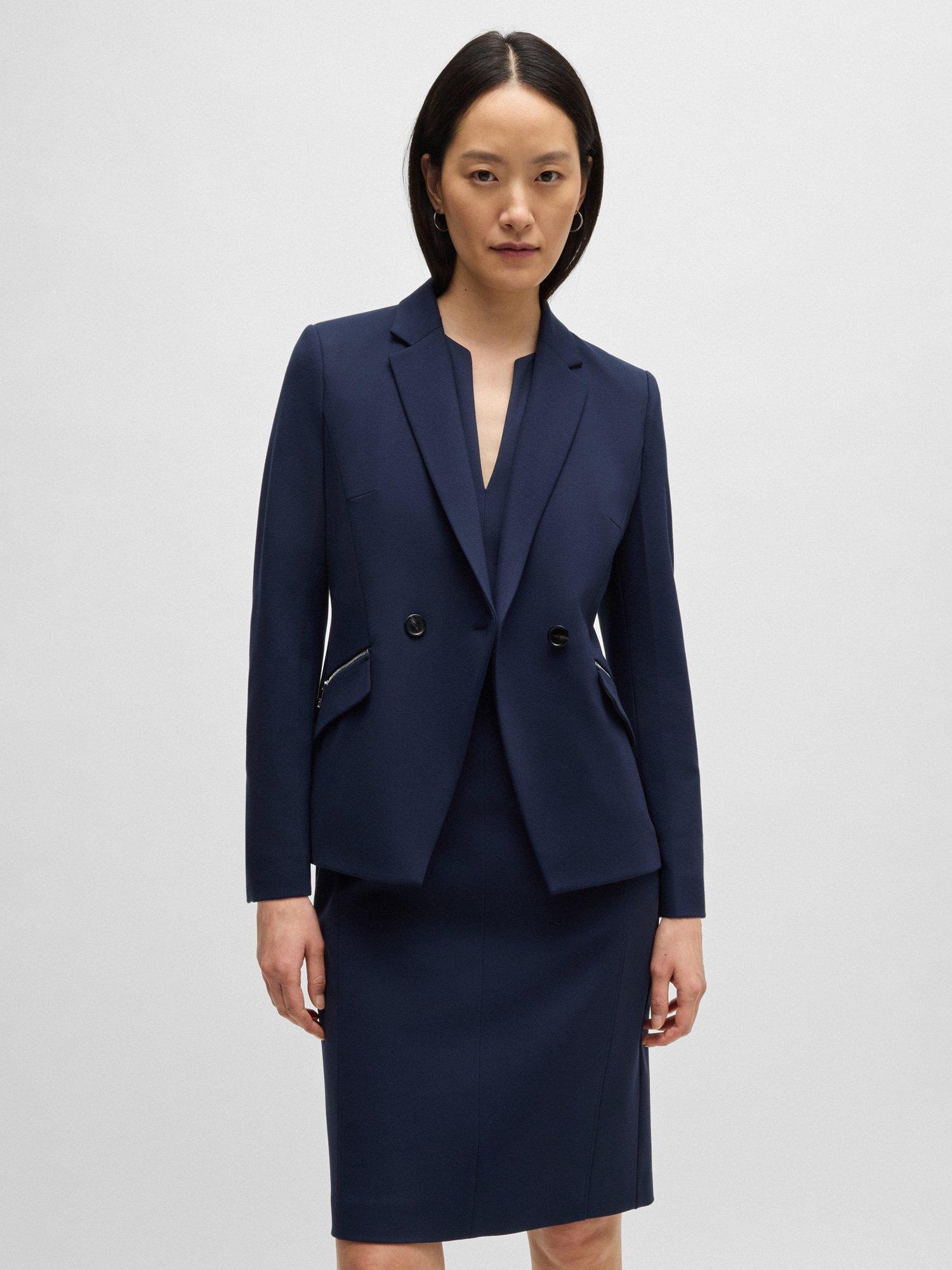 Product image 1 of 5, which shows BOSS Jatawa Zip Pocket Blazer, Dark Blue, 4