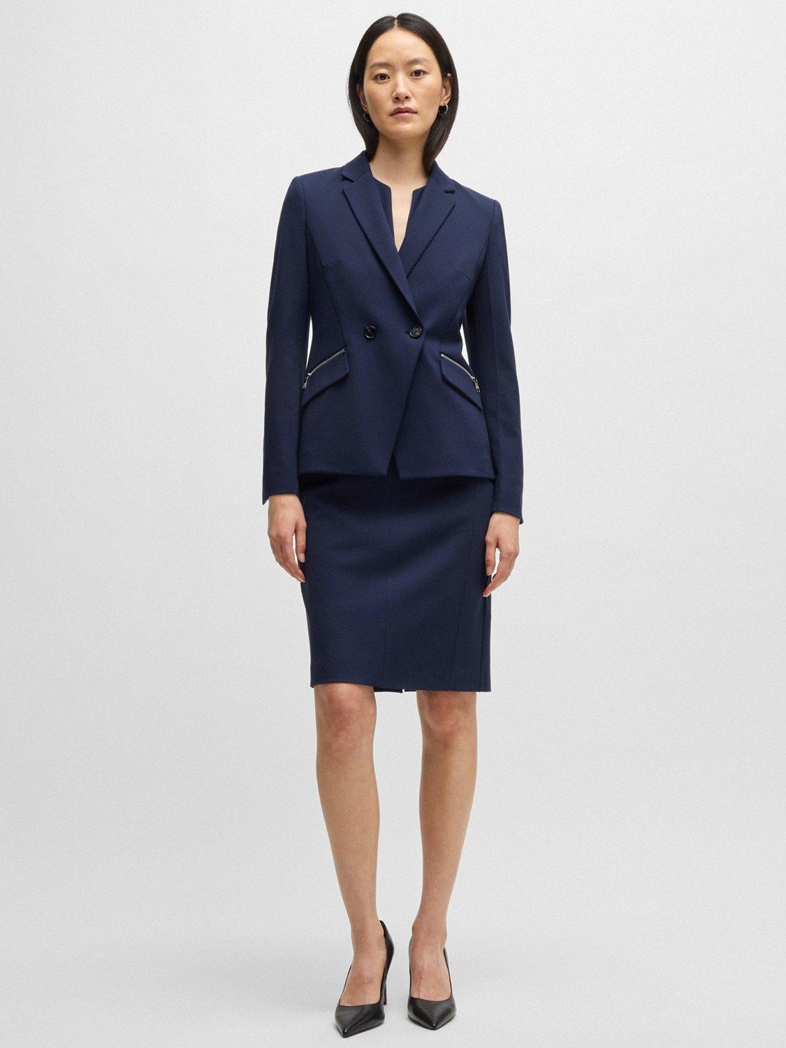 Product image 3 of 5, which shows BOSS Jatawa Zip Pocket Blazer, Dark Blue, 4