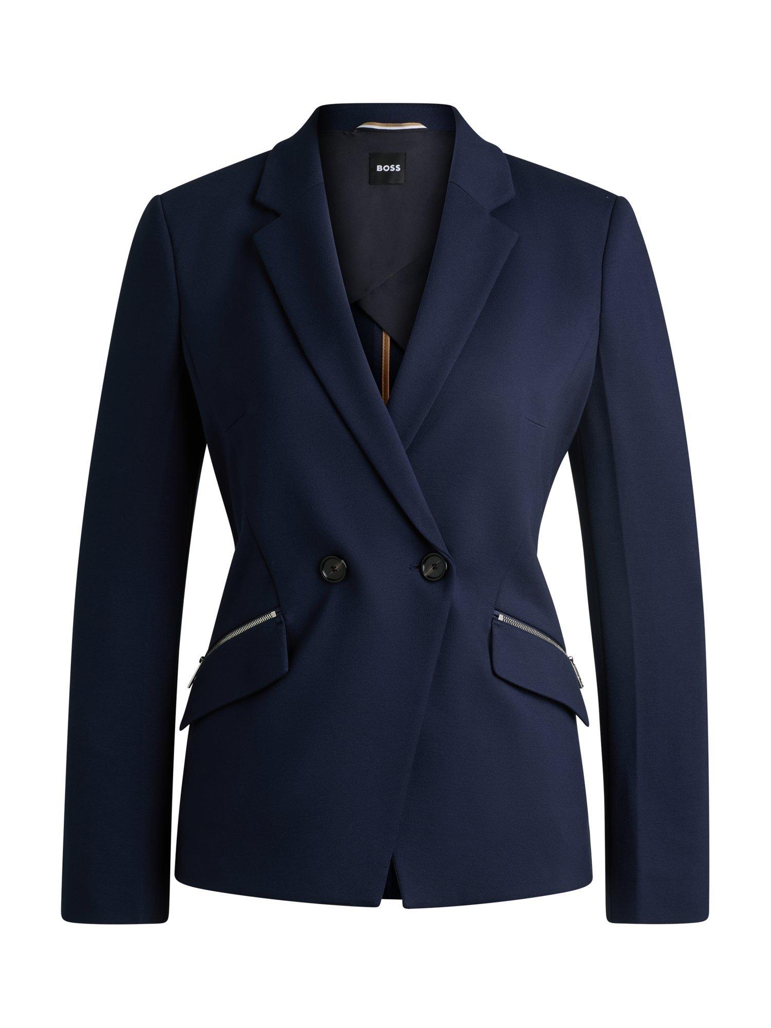 Product image 4 of 5, which shows BOSS Jatawa Zip Pocket Blazer, Dark Blue, 4