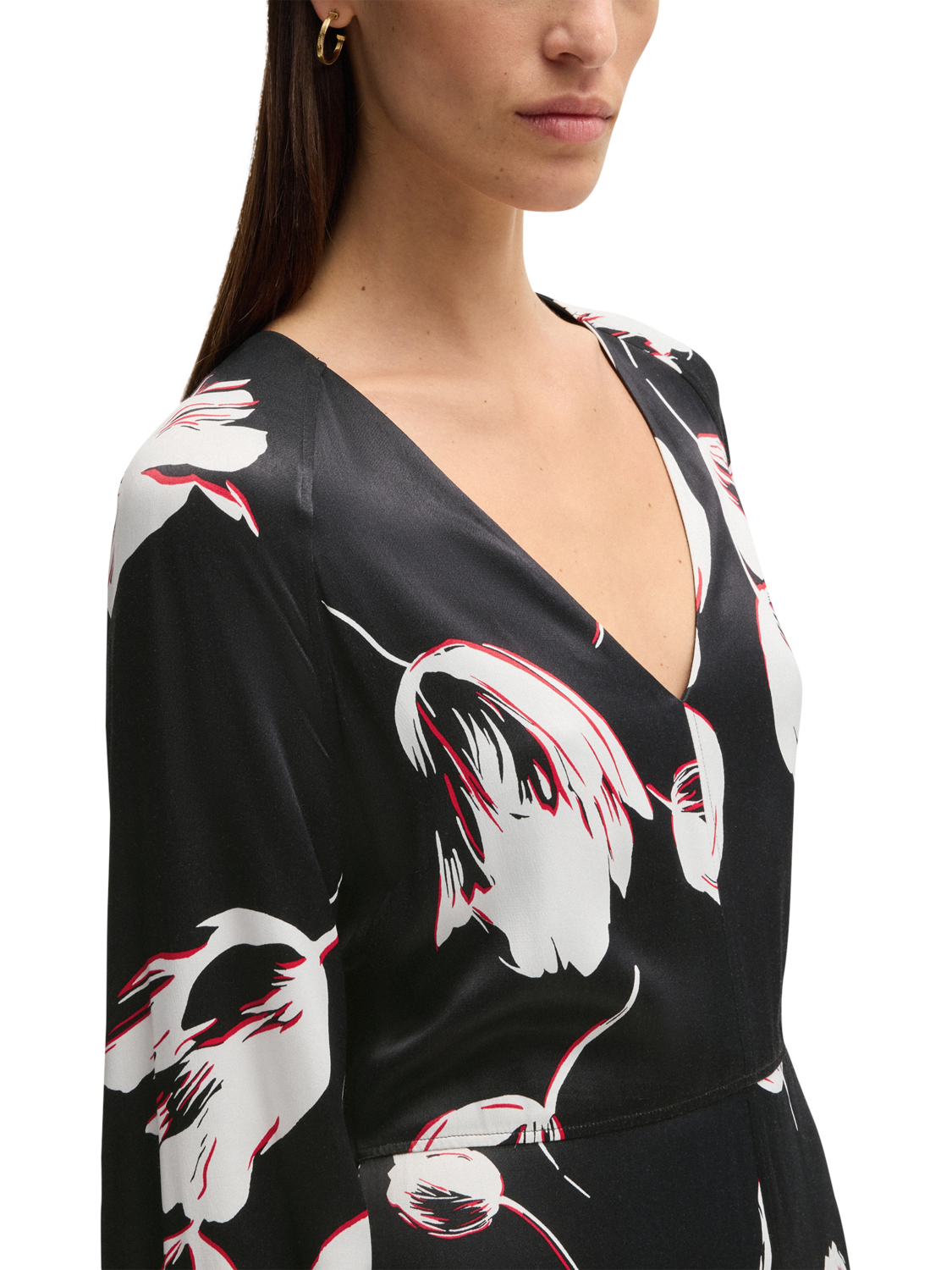 Product image 5 of 6, which shows BOSS Diesha Floral Dress, Black/Multi, 8