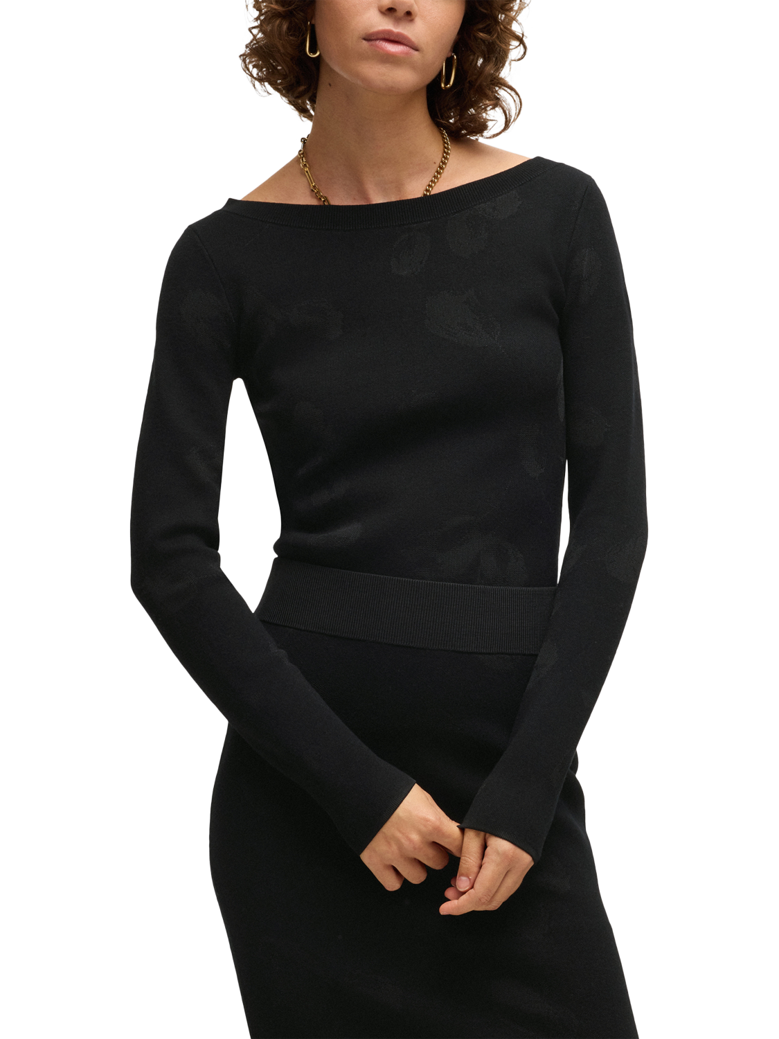 Product image 1 of 5, which shows BOSS Ferenti Jumper, Black, L