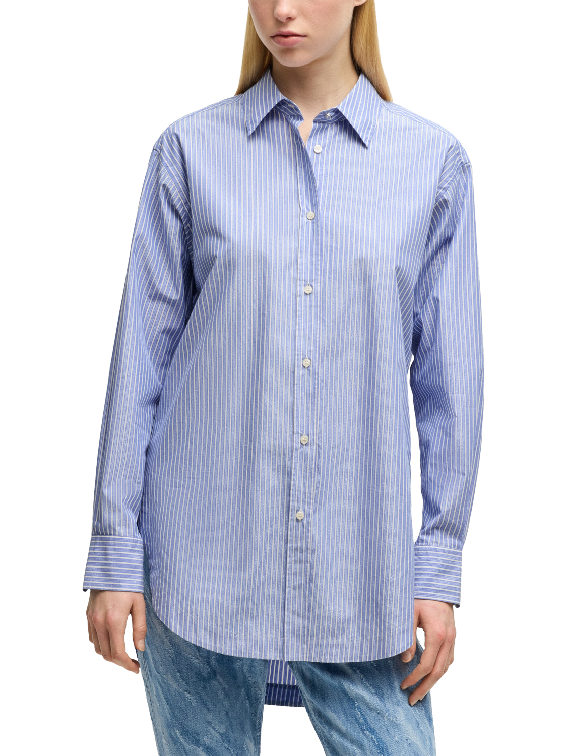 Product image 1 of 6, which shows BOSS Bostucci Stripe Shirt, Blue/Multi, 8