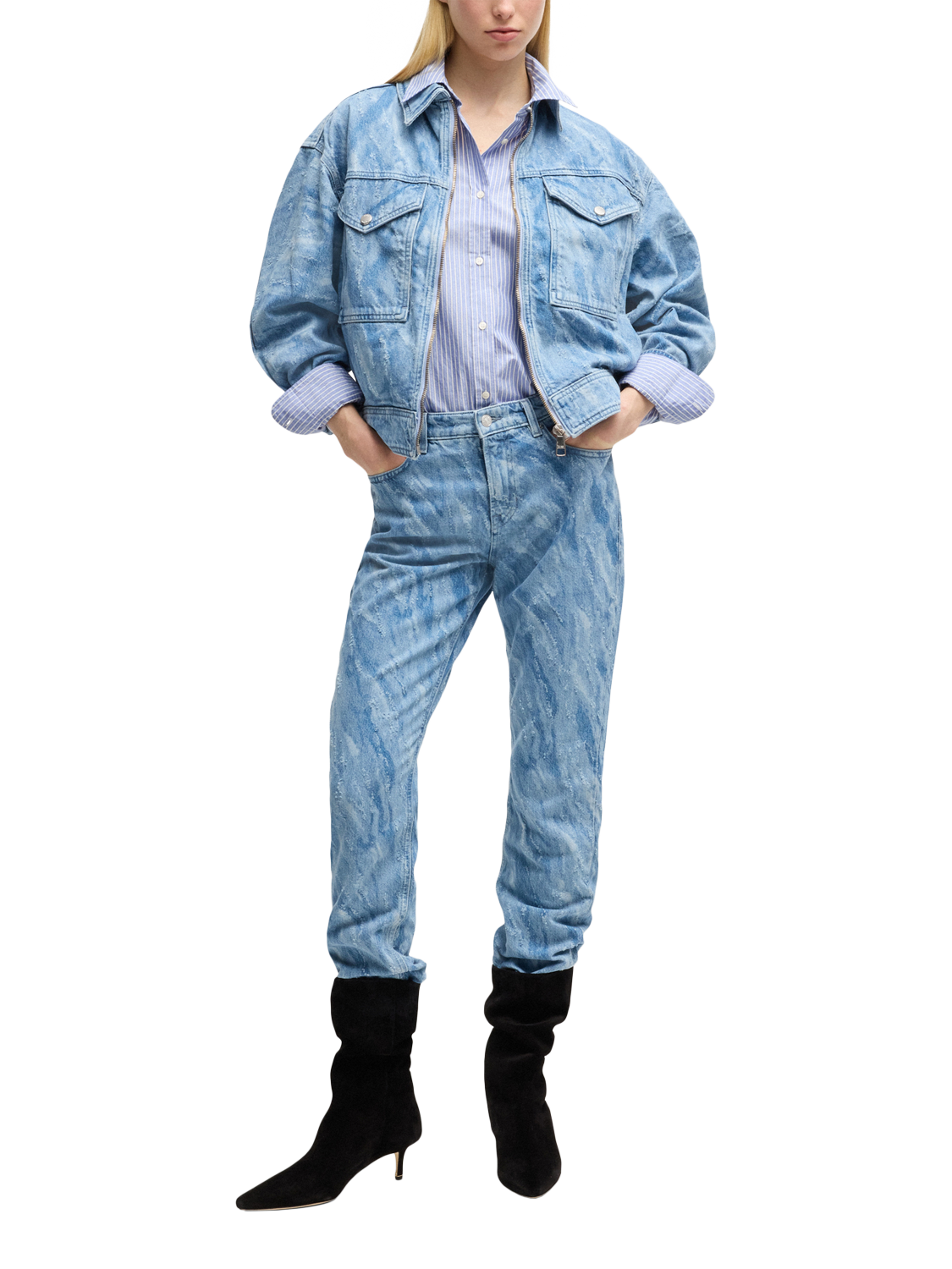 Product image 3 of 6, which shows BOSS Bostucci Stripe Shirt, Blue/Multi, 8