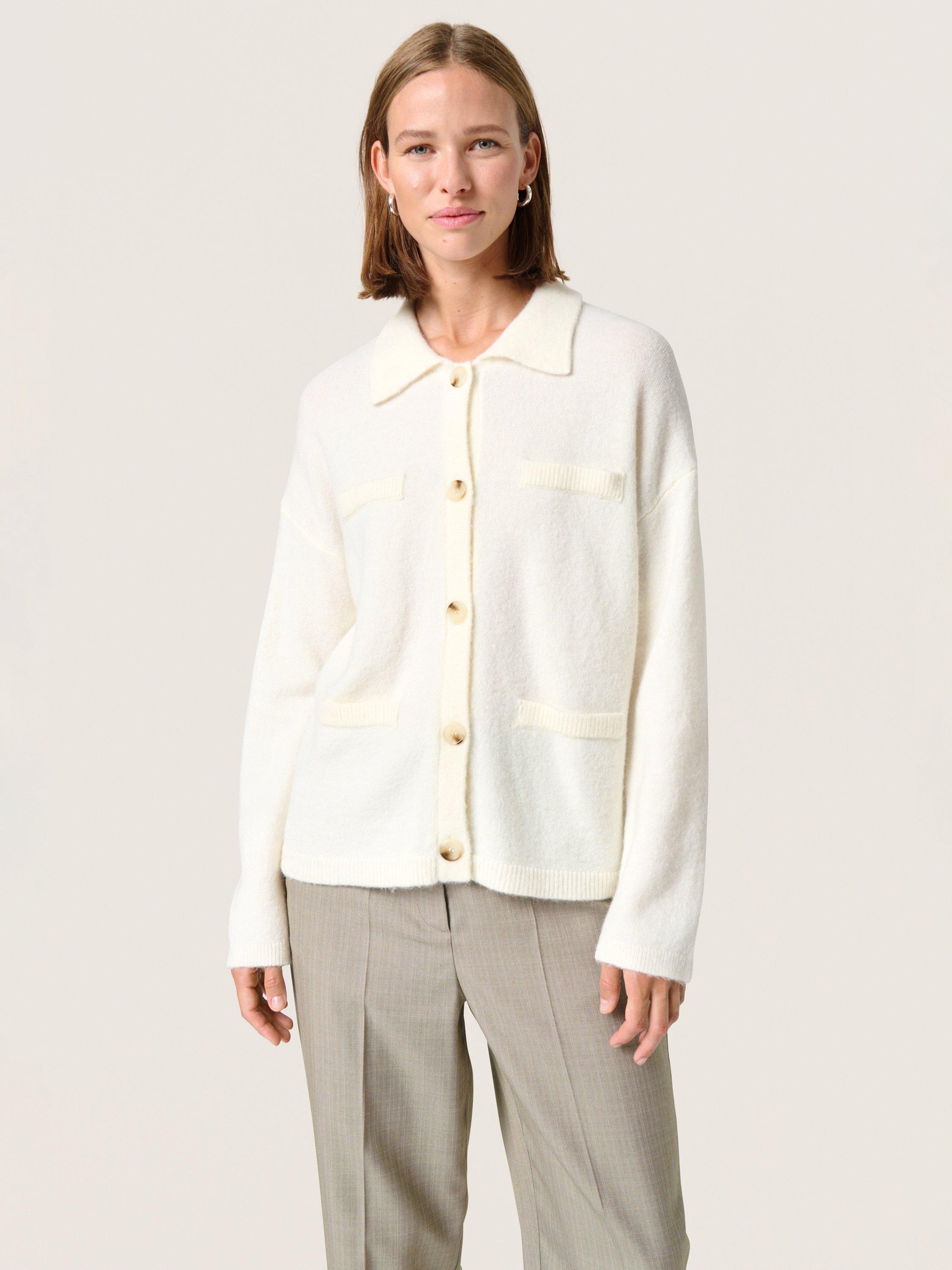 Product image 1 of 6, which shows Soaked in Luxury SLHedaya Cardigan, Whisper White, XS