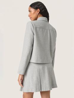 Soaked In Luxury Augustina Zipper Collared Jacket, Grey - view 2, Grey