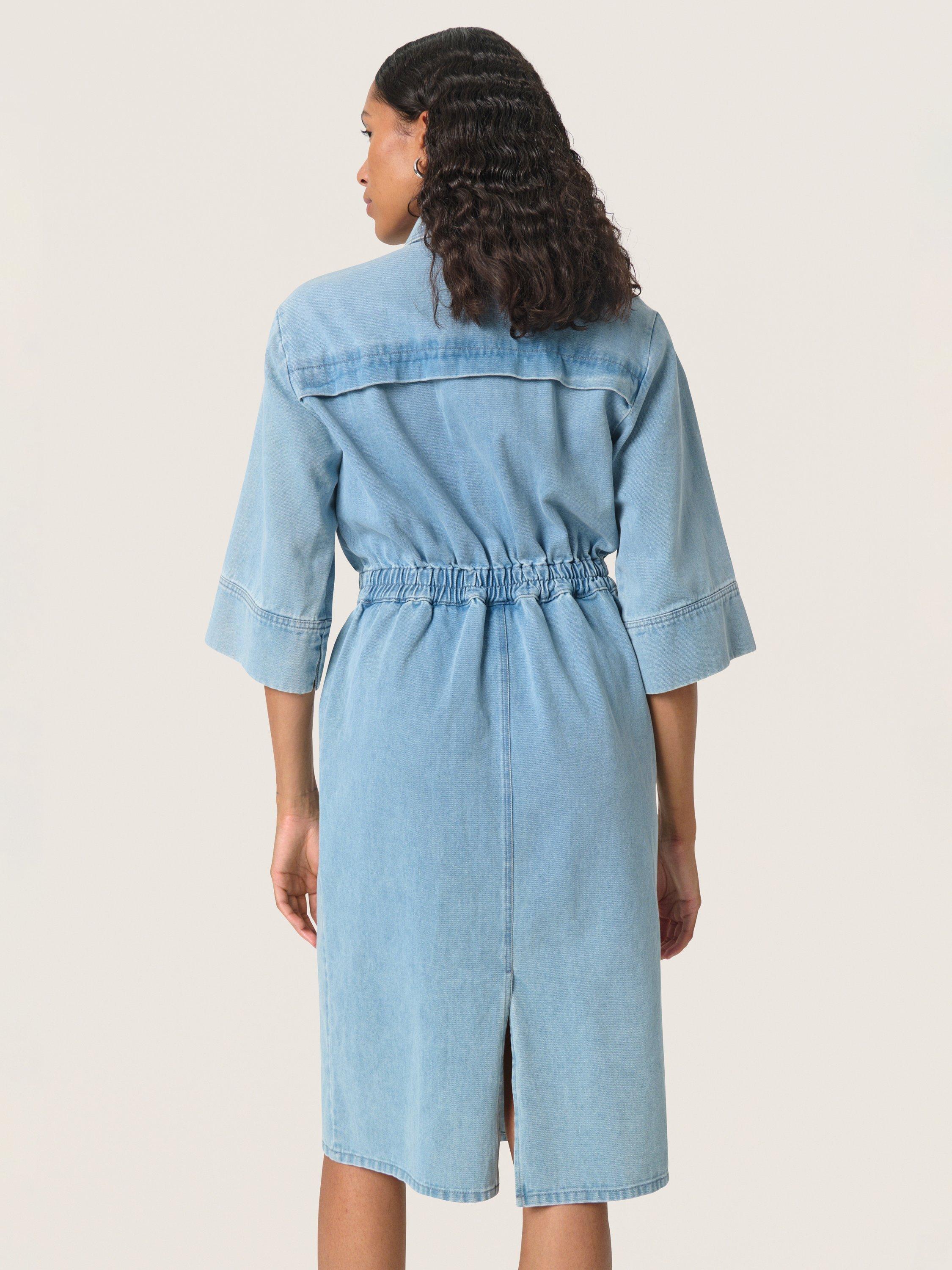 Product image 2 of 6, which shows Soaked In Luxury Annabeth Denim Dress, Light Blue, XS