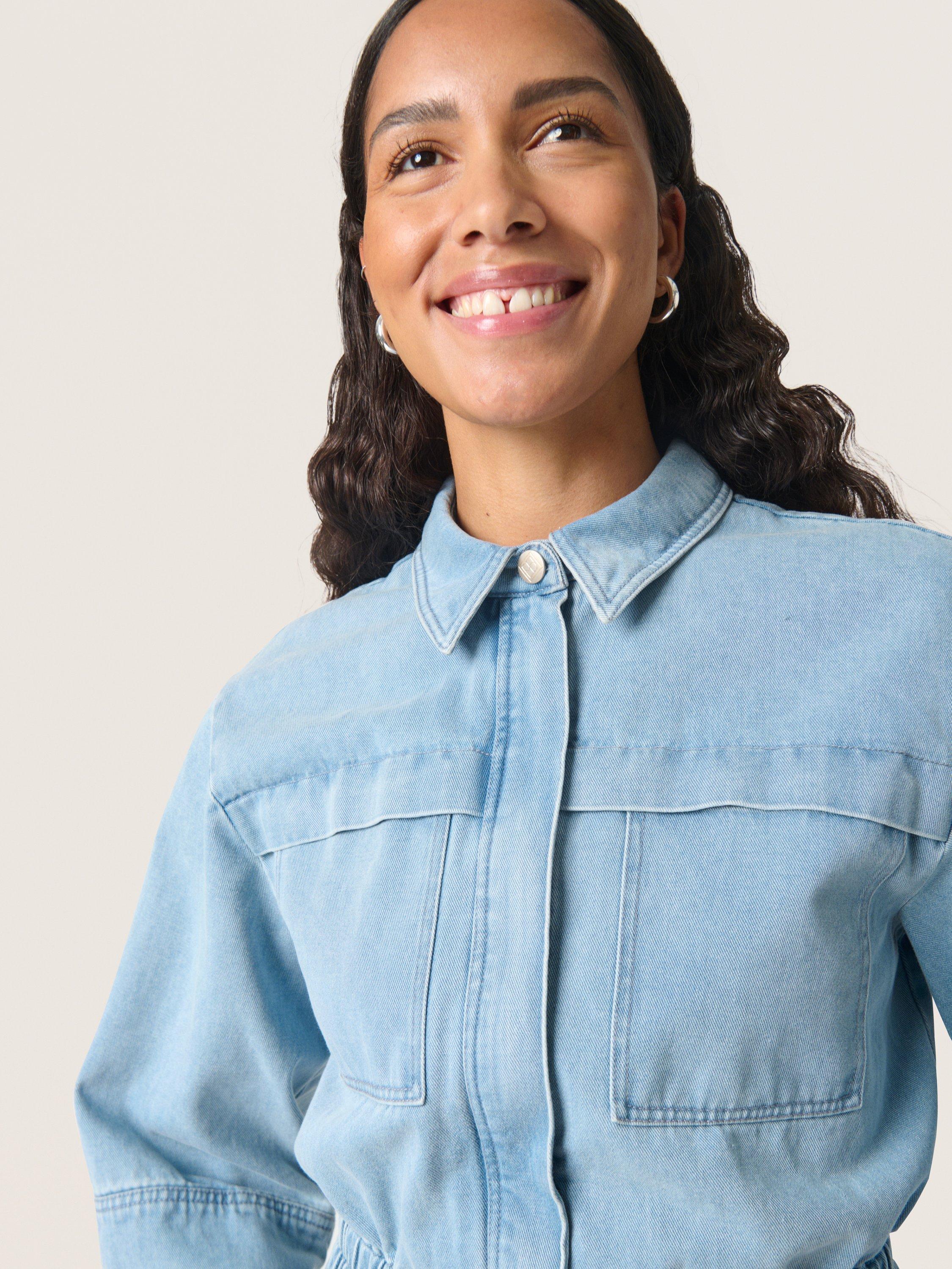 Product image 4 of 6, which shows Soaked In Luxury Annabeth Denim Dress, Light Blue, XS