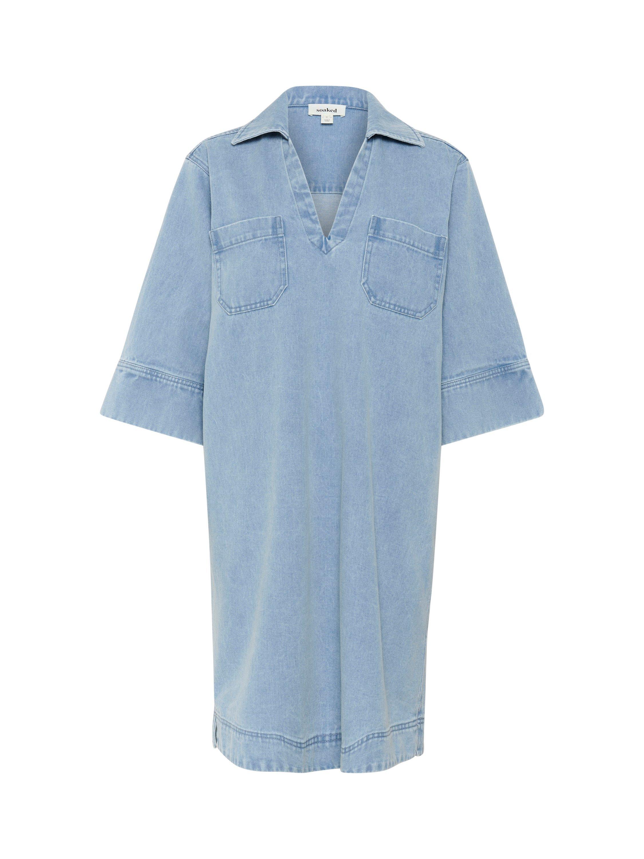 Product image 5 of 6, which shows Soaked In Luxury Annabeth Denim Dress, Light Blue, XS