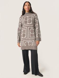 Soaked in Luxury SLHedaya Knit Dress, Coffee/White