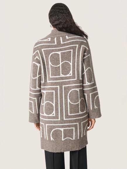 Soaked in Luxury SLHedaya Knit Dress - view 2, Coffee/White