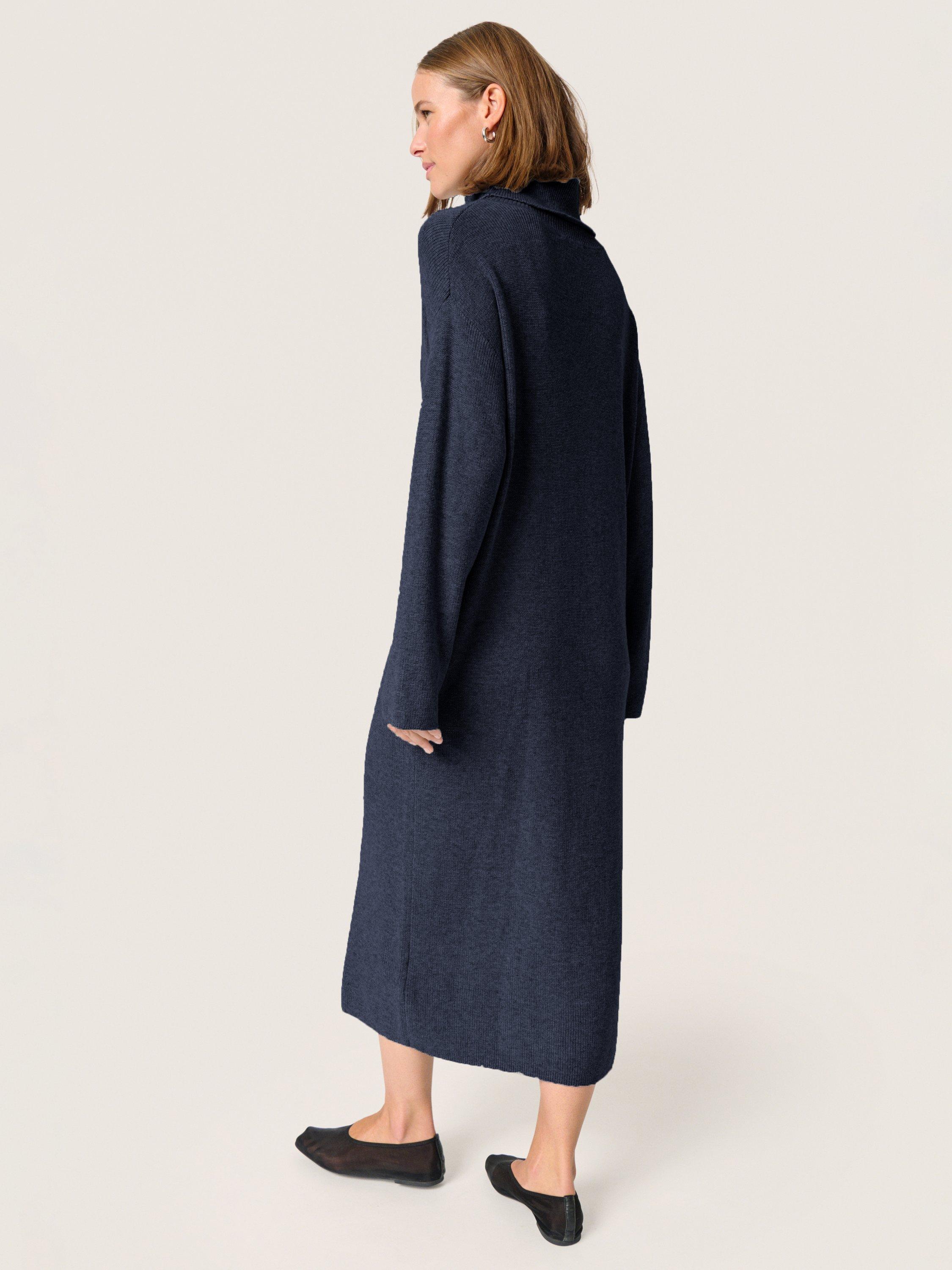 Product image 2 of 5, which shows Soaked In Luxury Sanja Roll Neck Wool Cotton Blend Maxi Dress, Night Sky, XS