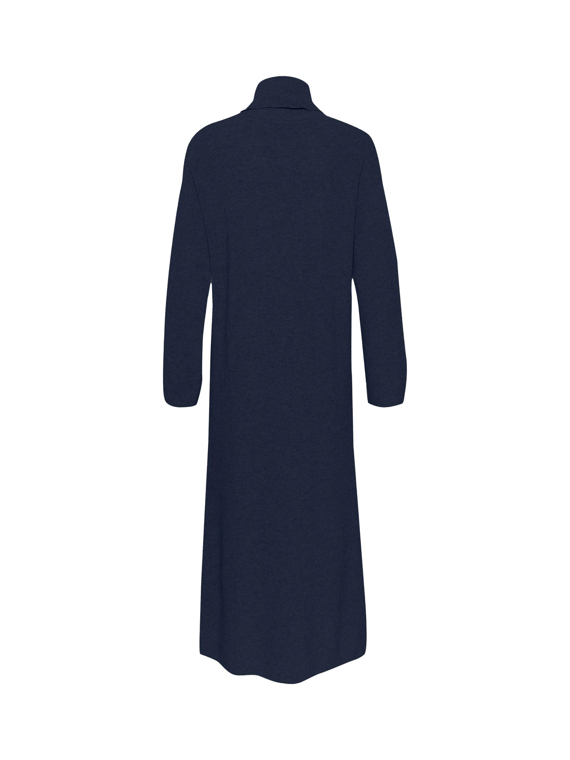 Product image 5 of 5, which shows Soaked In Luxury Sanja Roll Neck Wool Cotton Blend Maxi Dress, Night Sky, XS