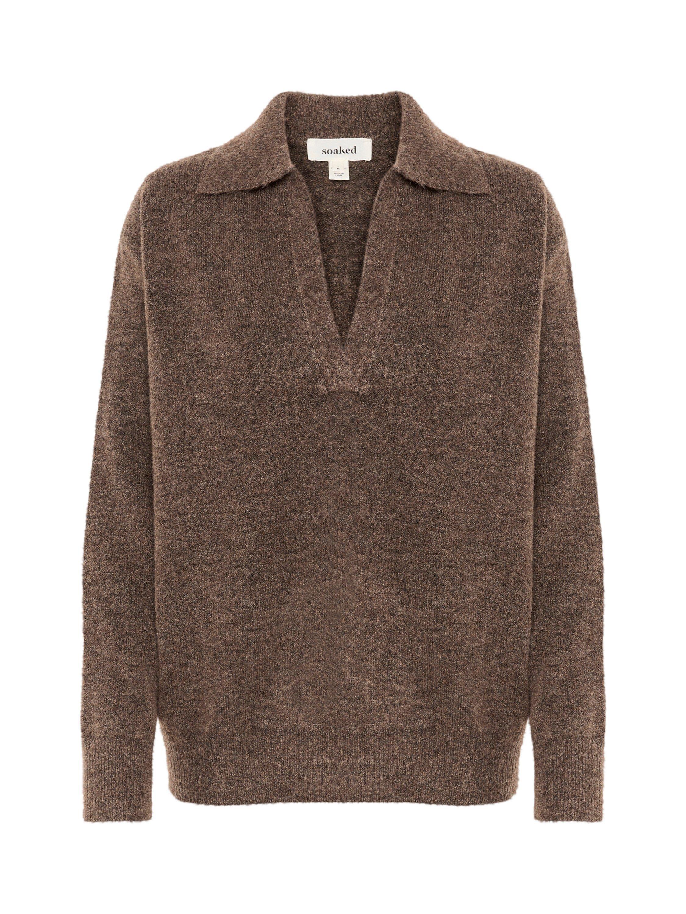 Product image 5 of 6, which shows Soaked In Luxury Selta Polo Jumper, Coffee Quartz, XS
