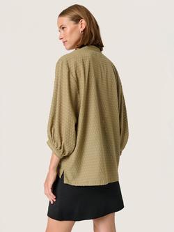 Soaked In Luxury Kettie Blouse, Covert Green - view 2, Covert Green