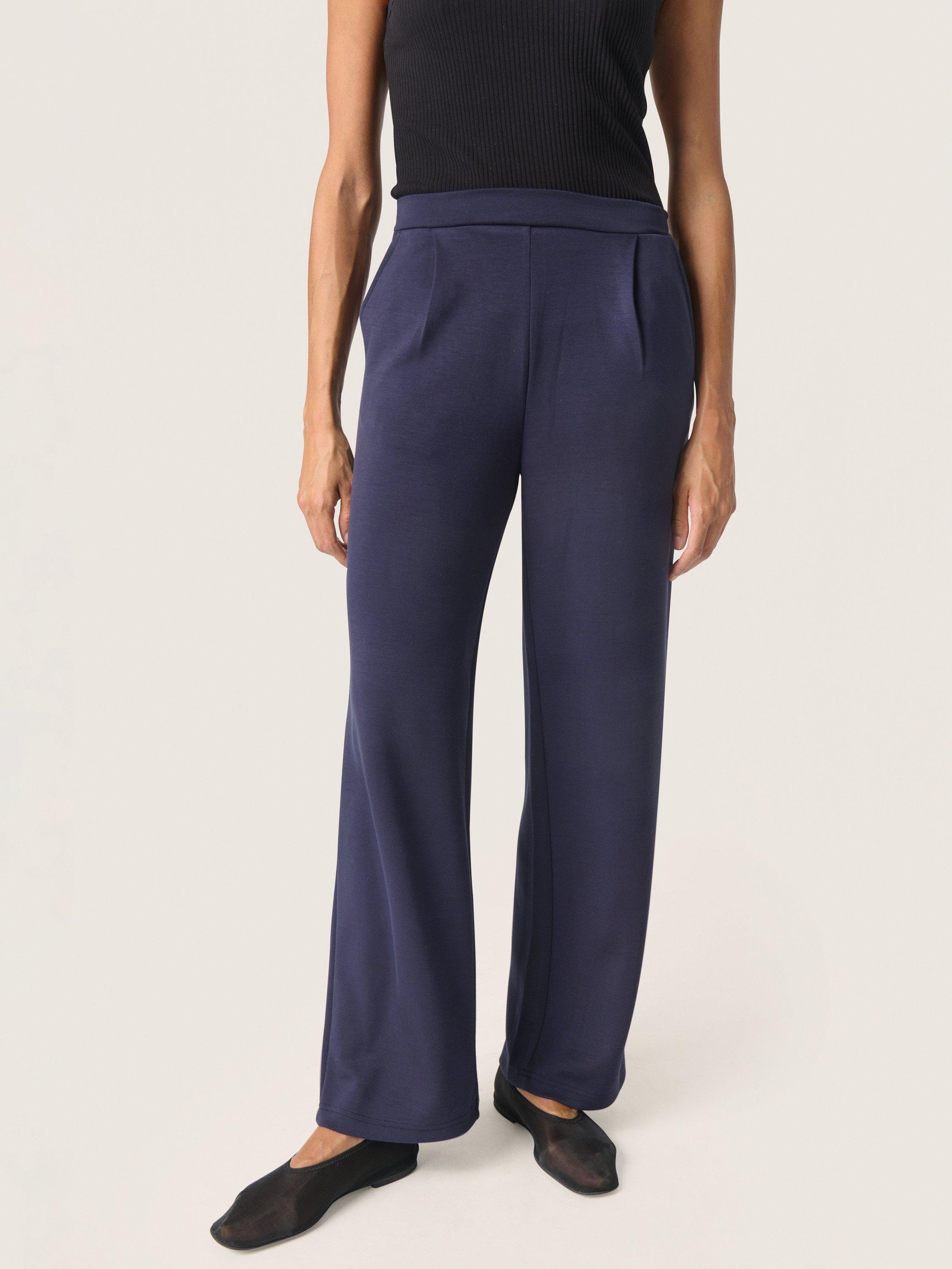 Soaked In Luxury Ellan Wide Leg Trousers, Night Sky