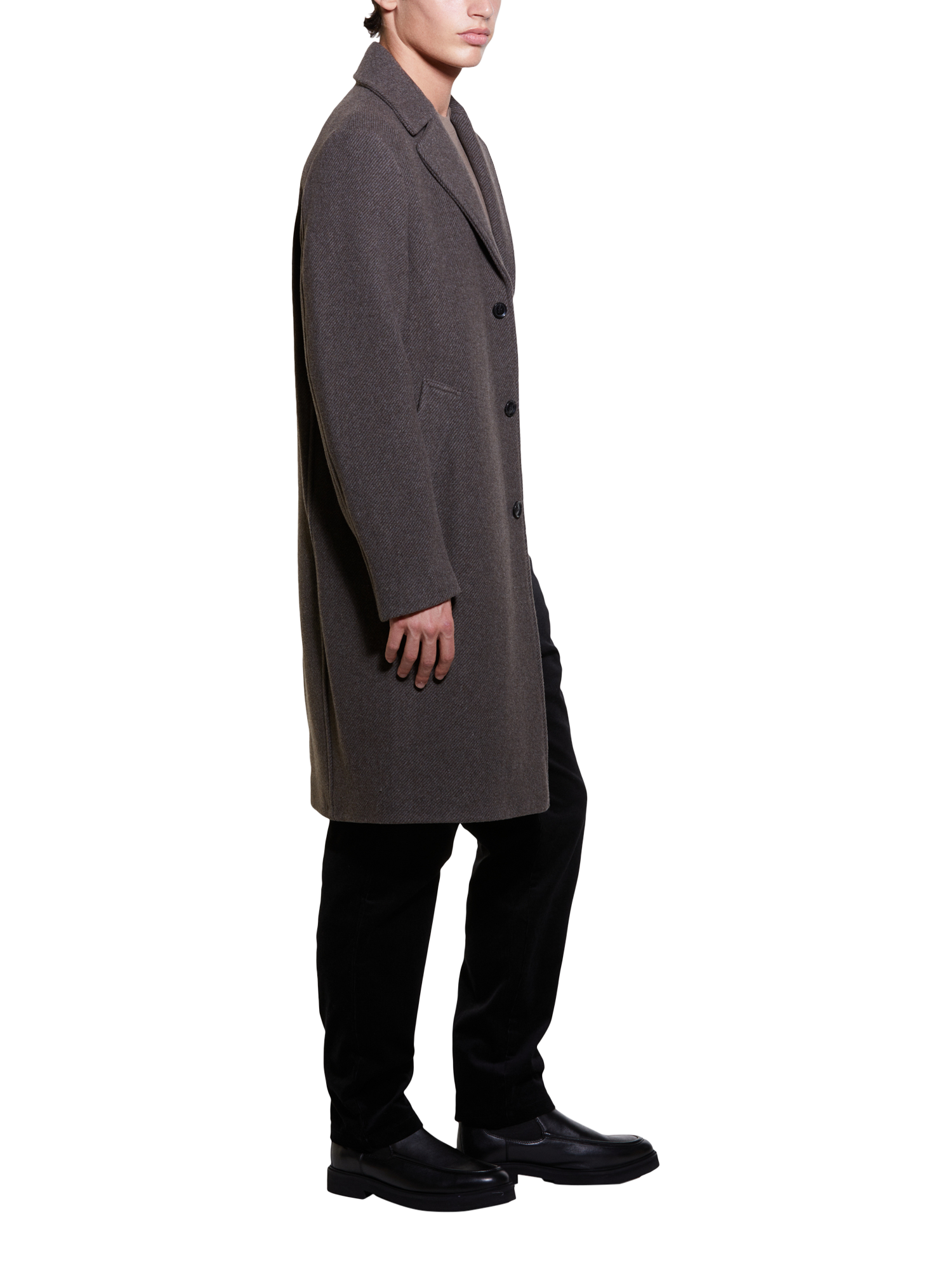 Product image 4 of 5, which shows SISLEY Wool Blend Single Breasted Trench Coat, Brown, 40R