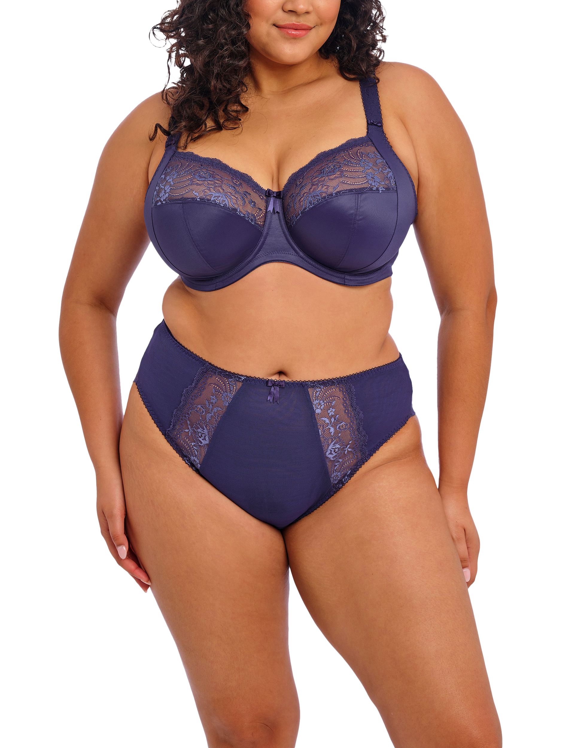 Product image 4 of 5, which shows Elomi Morgan High Leg Knickers, Midnight, M