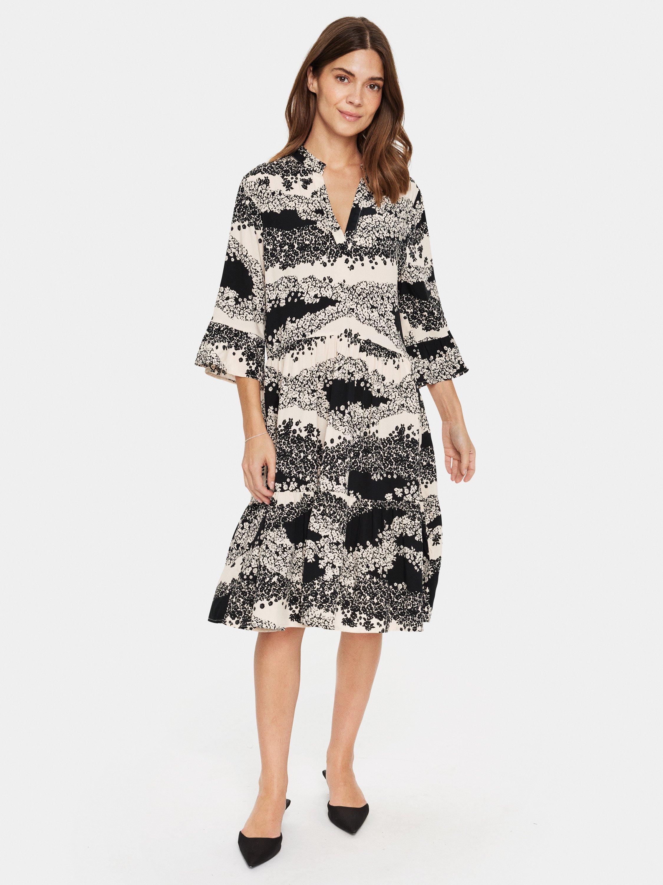 Saint Tropez Eda Abstract Floral Dress, Black/Blush