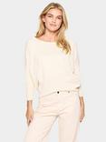 Saint Tropez Mila Rib Knit 3/4 Sleeve Jumper, Beige
